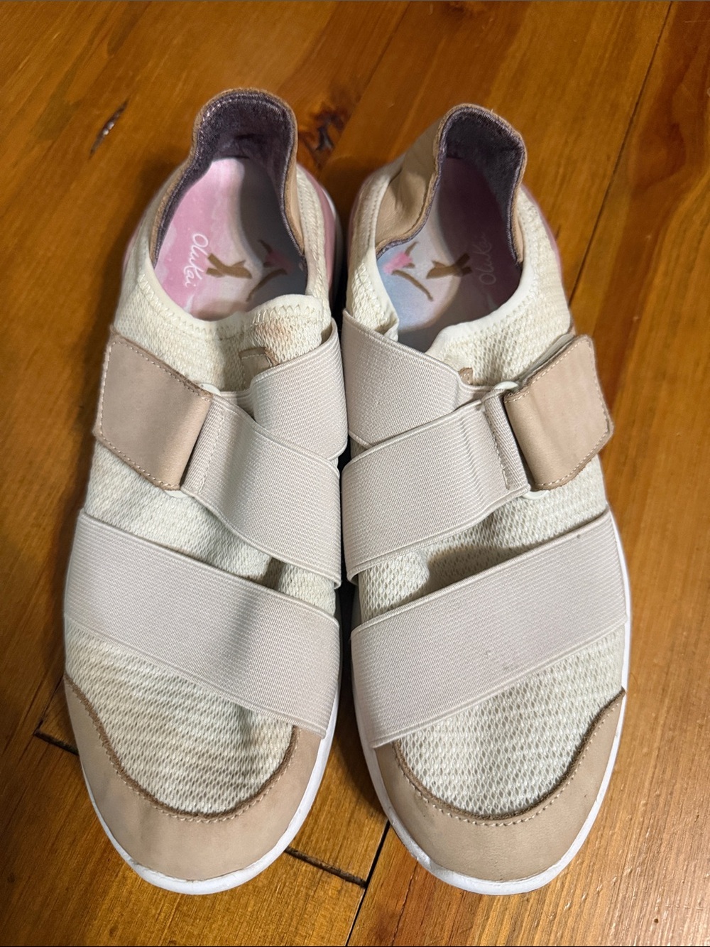 OluKai Women's Slip-On Sneakers in Beige and Cream